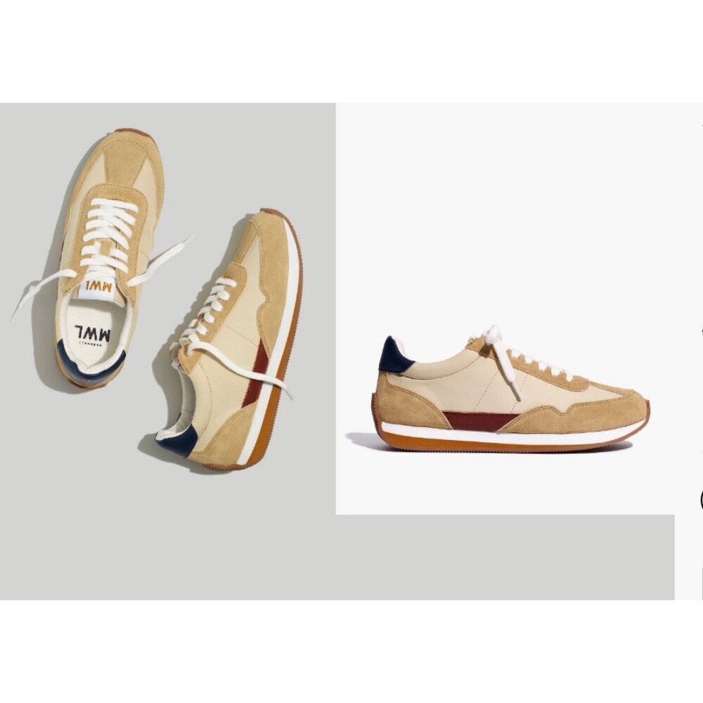 Madewell Womens $110 League Sneakers in Suede Size 5 NH197 - Picture 1 of 12